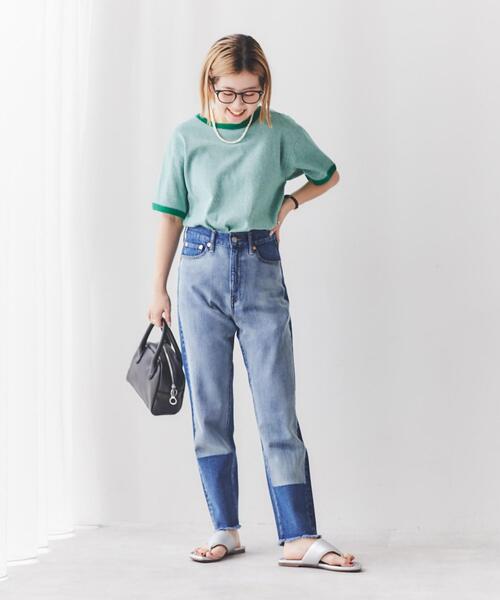 coen（コーエン）の「フライスマイクロボーダーTシャツ（Tシャツ/カットソー・レディース・ブラック/マスタード/オレンジ系その他/ライトグレー/ロイヤルブルー/ケリー・L/M）」の11枚目の写真