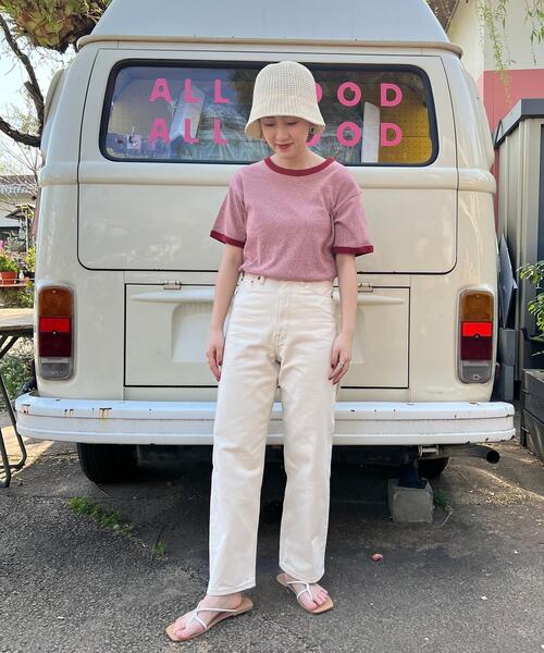 coen（コーエン）の「フライスマイクロボーダーTシャツ（Tシャツ/カットソー・レディース・ブラック/マスタード/オレンジ系その他/ライトグレー/ロイヤルブルー/ケリー・L/M）」の14枚目の写真