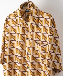 SlashDate（スラッシュデイト）の「レトロデザイン総柄プリントドレープシャツ/とろみシャツ/オーバーサイズシャツ/幾何学柄（シャツ/ブラウス・メンズ）」