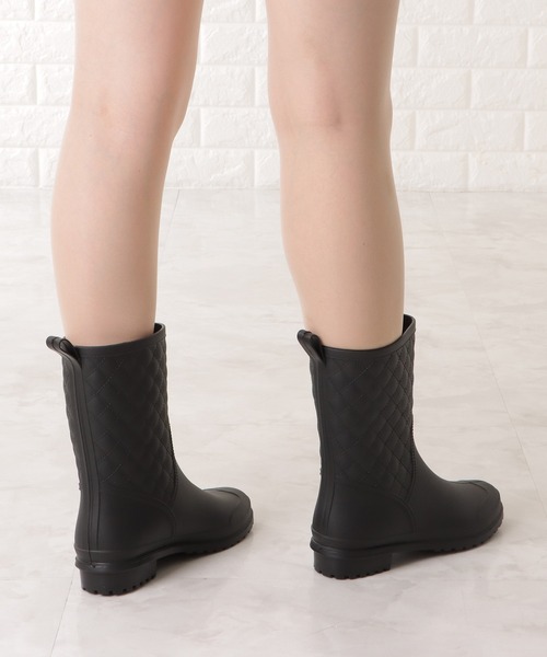 Lace Ladies（レースレディース）の「キルティングデザイン レインブーツ（レインシューズ・レディース・ネイビー/ベージュ/ブラック・24/23/24.5/23.5/25）」の8枚目の写真