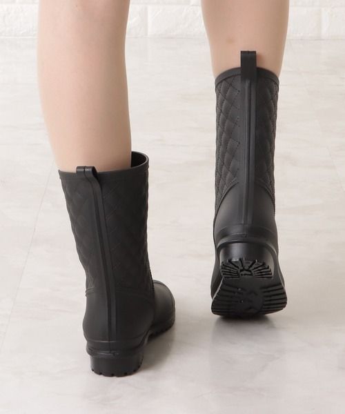 Lace Ladies（レースレディース）の「キルティングデザイン レインブーツ（レインシューズ・レディース・ネイビー/ベージュ/ブラック・24/23/24.5/23.5/25）」の10枚目の写真