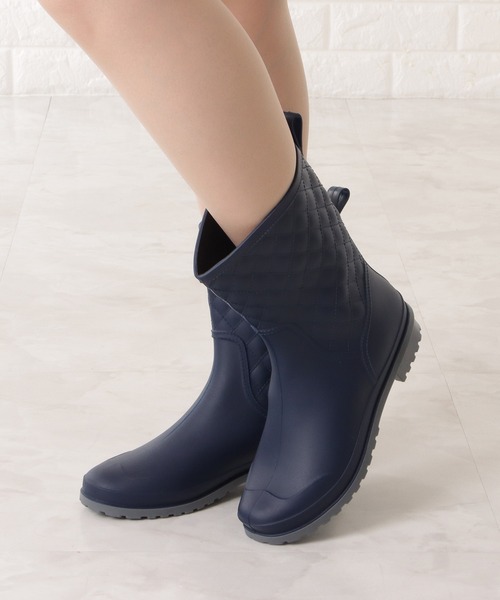 Lace Ladies（レースレディース）の「キルティングデザイン レインブーツ（レインシューズ・レディース・ネイビー/ベージュ/ブラック・24/23/24.5/23.5/25）」の11枚目の写真