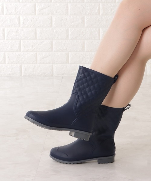 Lace Ladies（レースレディース）の「キルティングデザイン レインブーツ（レインシューズ・レディース・ネイビー/ベージュ/ブラック・24/23/24.5/23.5/25）」の12枚目の写真