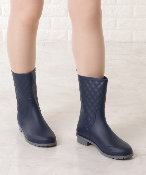 Lace Ladies（レースレディース）の「キルティングデザイン レインブーツ（レインシューズ・レディース・ネイビー/ベージュ/ブラック・24/23/24.5/23.5/25）」の14枚目の写真