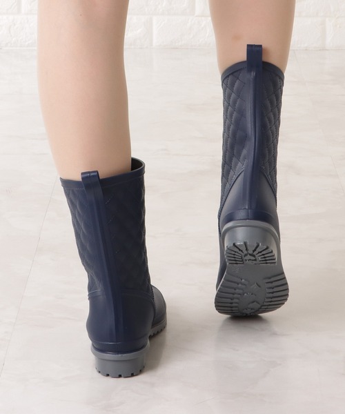 Lace Ladies（レースレディース）の「キルティングデザイン レインブーツ（レインシューズ・レディース・ネイビー/ベージュ/ブラック・24/23/24.5/23.5/25）」の17枚目の写真
