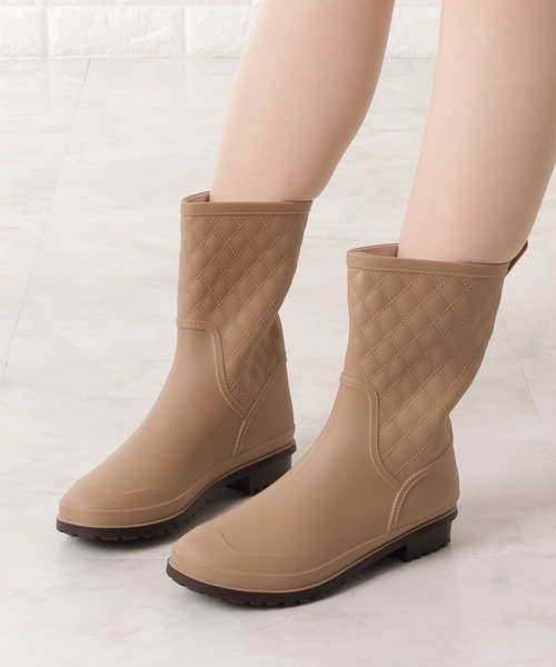 Lace Ladies（レースレディース）の「キルティングデザイン レインブーツ（レインシューズ・レディース・ネイビー/ベージュ/ブラック・24/23/24.5/23.5/25）」の18枚目の写真