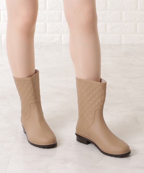 Lace Ladies（レースレディース）の「キルティングデザイン レインブーツ（レインシューズ・レディース・ネイビー/ベージュ/ブラック・24/23/24.5/23.5/25）」の21枚目の写真