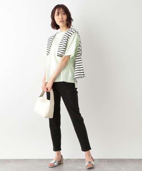 GLOBAL WORK（グローバルワーク）の「リッチクリーンT／半袖/268920（Tシャツ/カットソー・レディース・ホワイト/ブラック/ダークブラウン/その他/アイボリー/ライトベージュ/グリーン系その他3/グリーン系その他6/パープル系その他4/オレンジ系その他3/グリーン/ブラウン系その他7・MEDIUM/LARGE）」の22枚目の写真