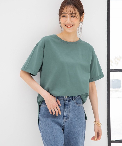 (SALE)(マリーンセール)グリーンパッチワークエフェクトTシャツ セール】リッチクリーンT/半袖/268920(Tシャツ/カットソー