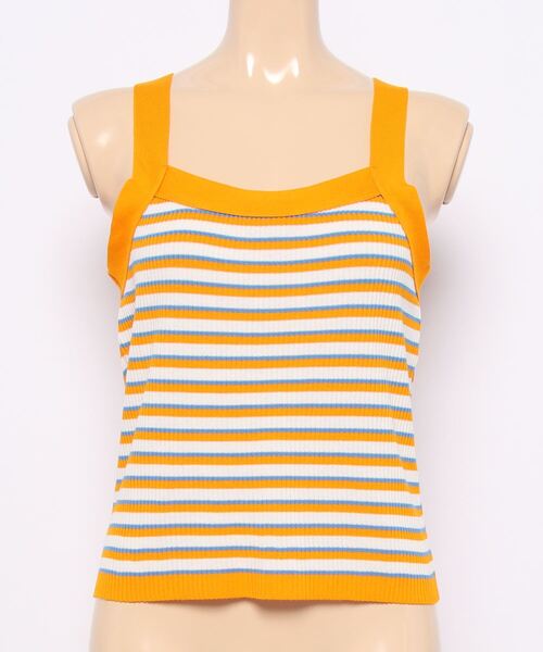 BENETTON (UNITED COLORS OF BENETTON)（ベネトンユナイテッドカラーズオブベネトン）の「バッククロスタンクトップ（タンクトップ・レディース・ホワイト×ブルー/ホワイト系その他/オレンジ・SMALL/MEDIUM/LARGE/X-SMALL）」の10枚目の写真