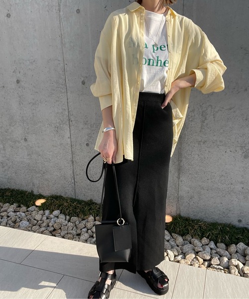 y/m by misato(イムバイミサト)の「Ma petite bonheur Tシャツ(Tシャツ/カットソー・レディース・ブラック/オフホワイト・FREE)」の11枚目の写真