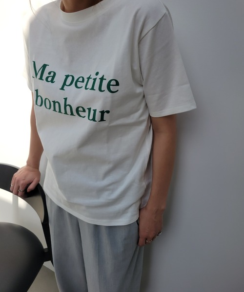 y/m by misato(イムバイミサト)の「Ma petite bonheur Tシャツ(Tシャツ/カットソー・レディース・ブラック/オフホワイト・FREE)」の20枚目の写真