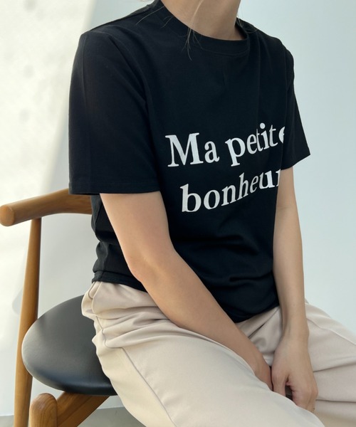 y/m by misato(イムバイミサト)の「Ma petite bonheur Tシャツ(Tシャツ/カットソー・レディース・ブラック/オフホワイト・FREE)」の18枚目の写真