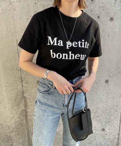 y/m by misato(イムバイミサト)の「Ma petite bonheur Tシャツ(Tシャツ/カットソー・レディース・ブラック/オフホワイト・FREE)」の13枚目の写真
