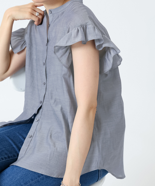 極美品 IENA ローンフリルブラウス フレンチスリーブ 2022 イエナ 極美品 IENA ローンフリルブラウス フレンチスリーブ 2022
