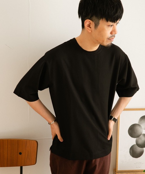 ITEMS URBANRESEARCH(アイテムズ アーバンリサーチ)の「TRストレッチ 半袖Tシャツ(Tシャツ/カットソー・メンズ・ベージュ/ブルー/グレー/ブラック/パープル/グリーン・MEDIUM/LARGE)」の7枚目の写真