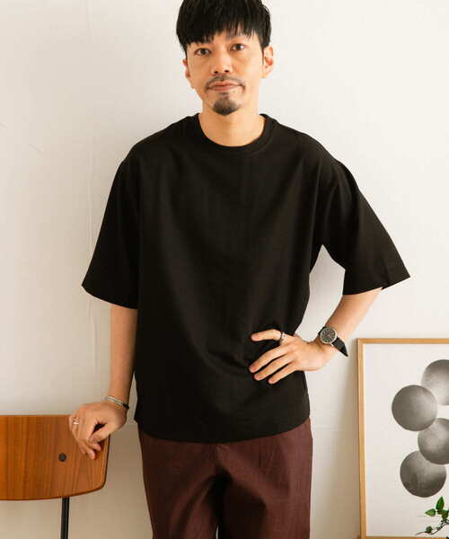 ITEMS URBANRESEARCH(アイテムズ アーバンリサーチ)の「TRストレッチ 半袖Tシャツ(Tシャツ/カットソー・メンズ・ベージュ/ブルー/グレー/ブラック/パープル/グリーン・MEDIUM/LARGE)」の8枚目の写真