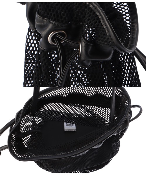 Settimissimo(セッティミッシモ)の「メッシュ巾着ショルダーバッグ(ショルダーバッグ・レディース・ブラック/アイボリー・FREE)」の9枚目の写真