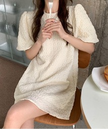 by muni:r | フェミニンエンボスバルーンワンピース(ワンピース)