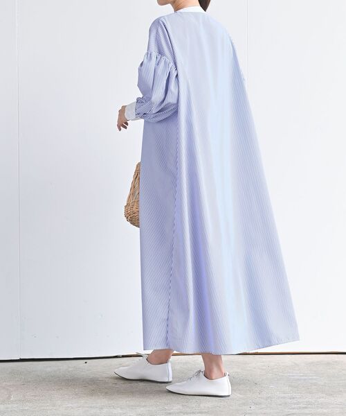 rps（アールピーエス）の「バンドカラーストライプクレリックシャツワンピース（シャツワンピース・レディース・ブラック/ブルー/グリーン・フリー）」の22枚目の写真