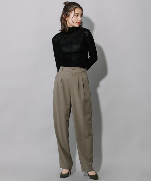 Munich(ミューニック)の「ストレッチTRトロピカルワイドカーブパンツ(スラックス・レディース・チャコールグレー/ブラック/カーキ・S/M/XS)」の4枚目の写真