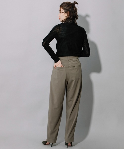 Munich(ミューニック)の「ストレッチTRトロピカルワイドカーブパンツ(スラックス・レディース・チャコールグレー/ブラック/カーキ・S/M/XS)」の6枚目の写真