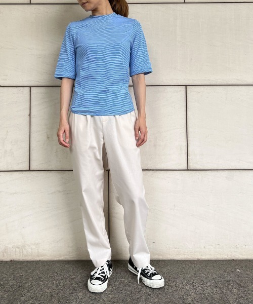 LA MARINE FRANCAISE（マリン フランセーズ）の「コーマフライスボーダーハイネック（Tシャツ/カットソー・レディース・ネイビー/グレー/レッド/イエロー/ブルー・FREE）」の4枚目の写真