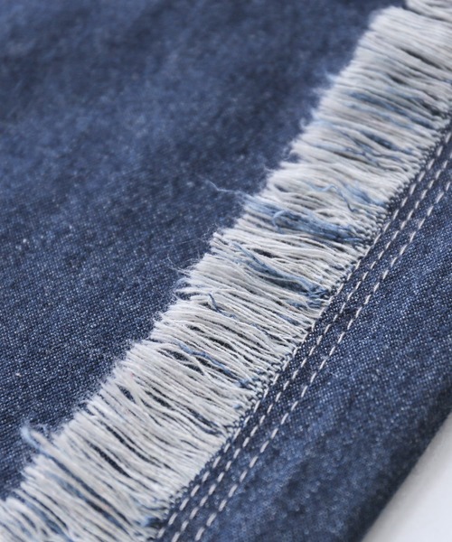 osharewalker（オシャレウォーカー）の「『フリンジデザインワイドデニム』（デニムパンツ・レディース・ブルー・1/2）」の21枚目の写真