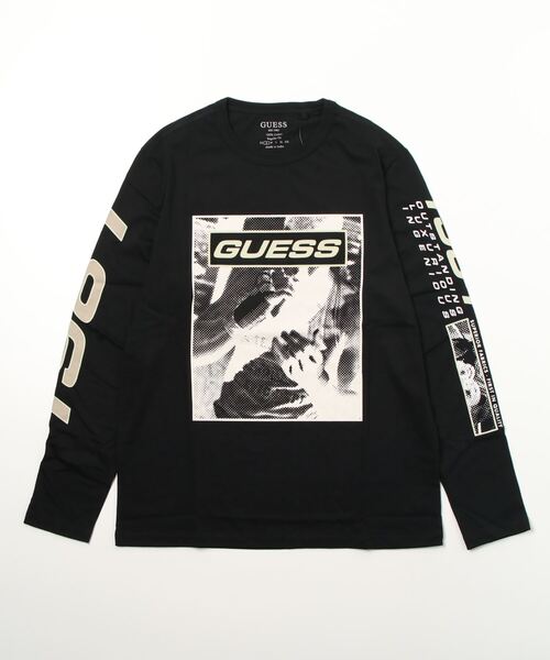 Guess（ゲス）の「Lion Logo L/S Tee（Tシャツ/カットソー・メンズ・ホワイト/ブラック・SMALL/LARGE/X-LARGE/MEDIUM）」の2枚目の写真