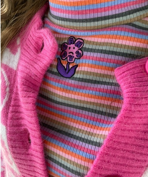 Candy Stripper（キャンディストリッパー）の「BAD FLOWER MULTI BORDER トップス（その他トップス・レディース・ブラック/ピンク・2）」の5枚目の写真