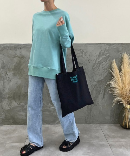 DONOBAN（ドノバン）の「ワッフルロゴトートバッグ（トートバッグ・レディース・ピンク/ライラック/グリーン/ブラック/アイボリー/ホワイト系その他/ピンク系その他/レモンイエロー/ネイビー・F）」の20枚目の写真