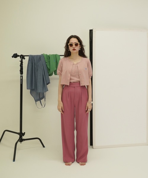 TINA:JOJUN(ティーナジョジュン)の「ヘンリーネック ボーダータンクトップ TINA:JOJUN(タンクトップ・レディース・サーモンピンク/ブルーグレー/グリーン・M)」の3枚目の写真