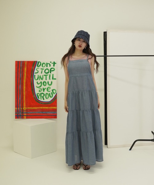 TINA:JOJUN(ティーナジョジュン)の「ヘンリーネック ボーダータンクトップ TINA:JOJUN(タンクトップ・レディース・サーモンピンク/ブルーグレー/グリーン・M)」の22枚目の写真