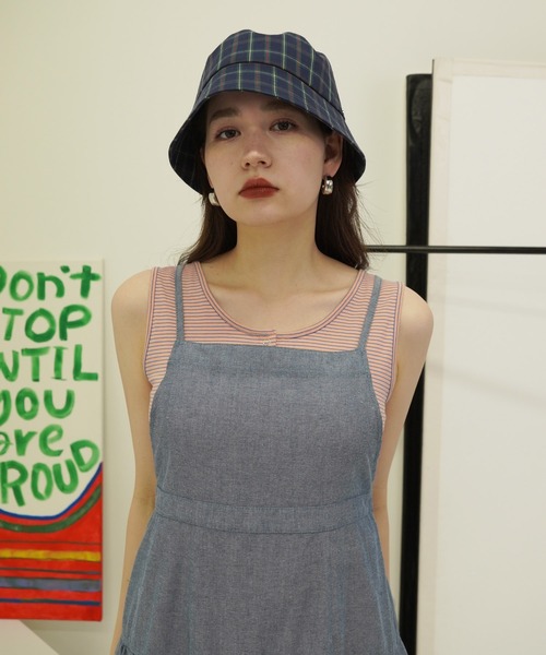 TINA:JOJUN(ティーナジョジュン)の「ヘンリーネック ボーダータンクトップ TINA:JOJUN(タンクトップ・レディース・サーモンピンク/ブルーグレー/グリーン・M)」の20枚目の写真