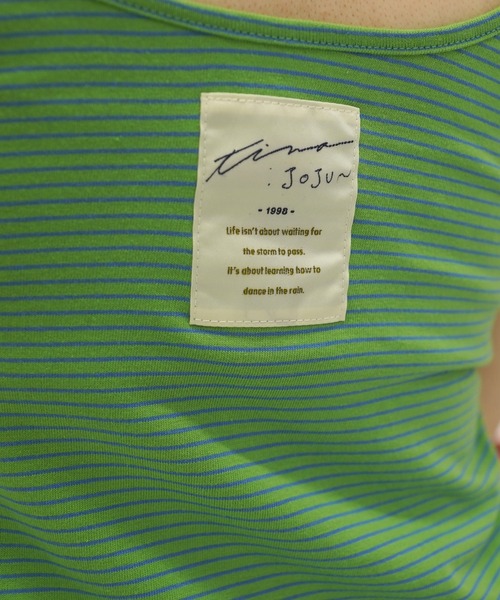 TINA:JOJUN(ティーナジョジュン)の「ヘンリーネック ボーダータンクトップ TINA:JOJUN(タンクトップ・レディース・サーモンピンク/ブルーグレー/グリーン・M)」の8枚目の写真