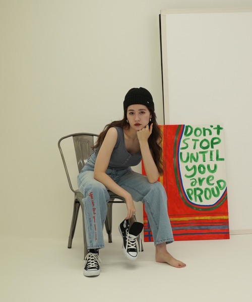 TINA:JOJUN(ティーナジョジュン)の「ヘンリーネック ボーダータンクトップ TINA:JOJUN(タンクトップ・レディース・サーモンピンク/ブルーグレー/グリーン・M)」の21枚目の写真