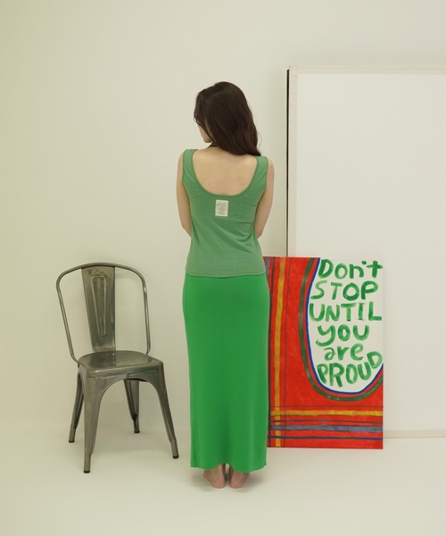 TINA:JOJUN(ティーナジョジュン)の「ヘンリーネック ボーダータンクトップ TINA:JOJUN(タンクトップ・レディース・サーモンピンク/ブルーグレー/グリーン・M)」の6枚目の写真