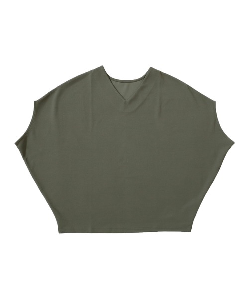 antiqua(アンティカ)の「変形ドルマントップス(Tシャツ/カットソー・レディース・ブラック/オフホワイト/ダークカーキ/パープル・FREE)」の19枚目の写真