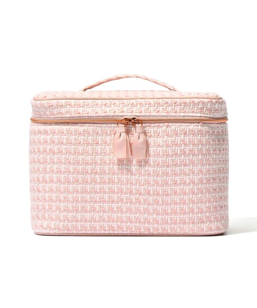 シャルマントサック　ツイード　バニティ　ブラック×ピンク Vanity Bag（ツイードヴァニティバッグ） - charmantsac