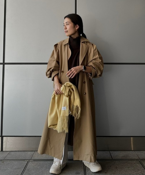 emmi（エミ）の「【emmi atelier】袖コンシャストレンチコート（ステンカラーコート・レディース・モカ/キャメル・1/0）」の22枚目の写真