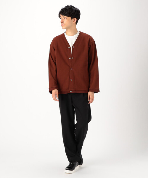 COMME CA ISM(コムサイズム)の「ミニ裏毛 ドットボタンカーディガン(カーディガン/ボレロ・メンズ・ブラック/ブラウン/ブルー・MEDIUM/LARGE)」の5枚目の写真