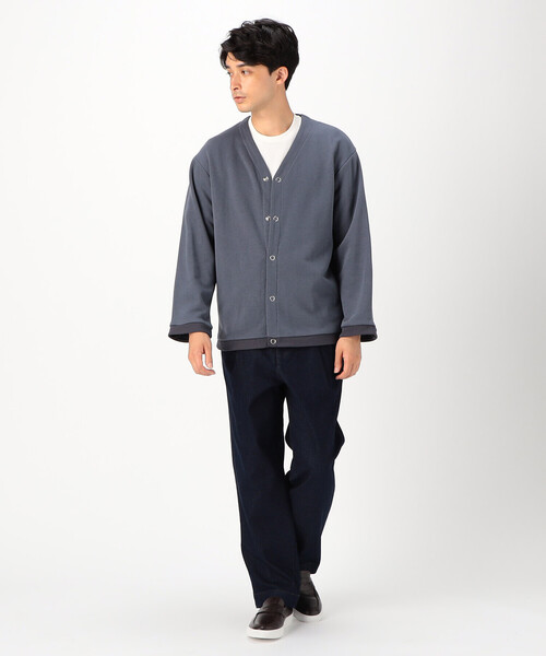 COMME CA ISM(コムサイズム)の「ミニ裏毛 ドットボタンカーディガン(カーディガン/ボレロ・メンズ・ブラック/ブラウン/ブルー・MEDIUM/LARGE)」の6枚目の写真