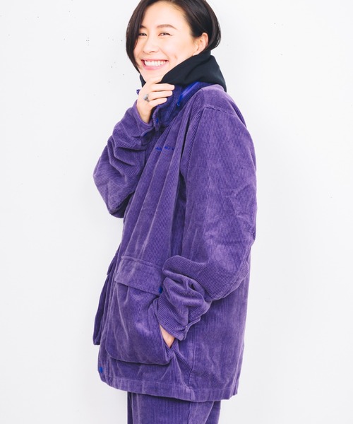 AlexanderLeeChang（アレキサンダーリーチャン）の「AlexanderLeeChang/アレキサンダーリーチャン　BLC CORDUROY TRACK JKT（カバーオール・メンズ・ブラック/ブラウン/パープル・LARGE/MEDIUM/X-LARGE）」の3枚目の写真