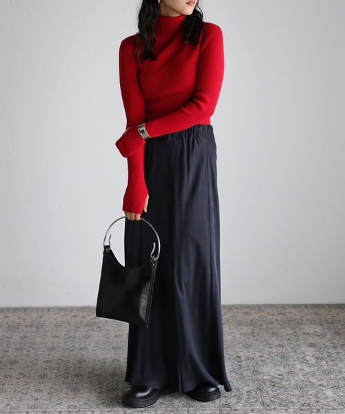 r.（アールドット）の「リブニット フィンガーホール タートル PO（ニット/セーター・レディース・ブラック/ピンク/オレンジ/ブルー/グリーン/モカ/キナリ/グレー/レッド・FREE）」の18枚目の写真