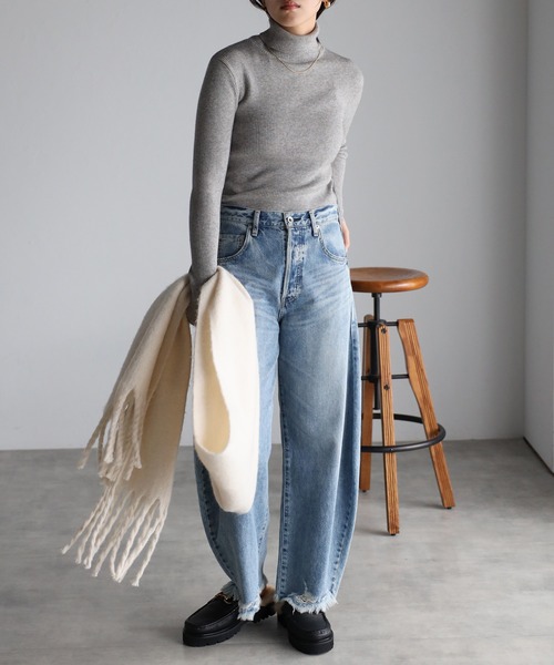 r.（アールドット）の「リブニット フィンガーホール タートル PO（ニット/セーター・レディース・ブラック/ピンク/オレンジ/ブルー/グリーン/モカ/キナリ/グレー/レッド・FREE）」の15枚目の写真