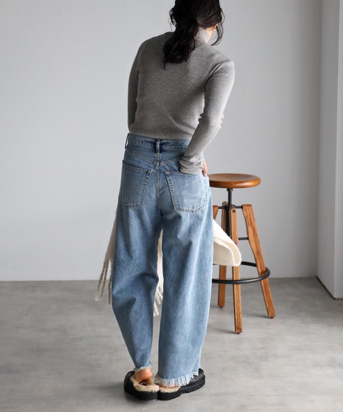 r.（アールドット）の「リブニット フィンガーホール タートル PO（ニット/セーター・レディース・ブラック/ピンク/オレンジ/ブルー/グリーン/モカ/キナリ/グレー/レッド・FREE）」の13枚目の写真