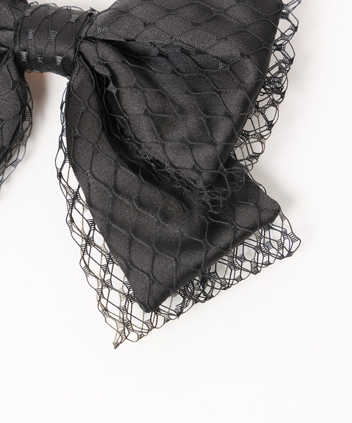 Romansual（ロマンシュアル）の「Romansual/ベールリボンクリップセット（バレッタ/ヘアクリップ・レディース・ピンク/ブラック・FREE）」の6枚目の写真