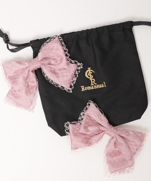 Romansual（ロマンシュアル）の「Romansual/ベールリボンクリップセット（バレッタ/ヘアクリップ・レディース・ピンク/ブラック・FREE）」の15枚目の写真