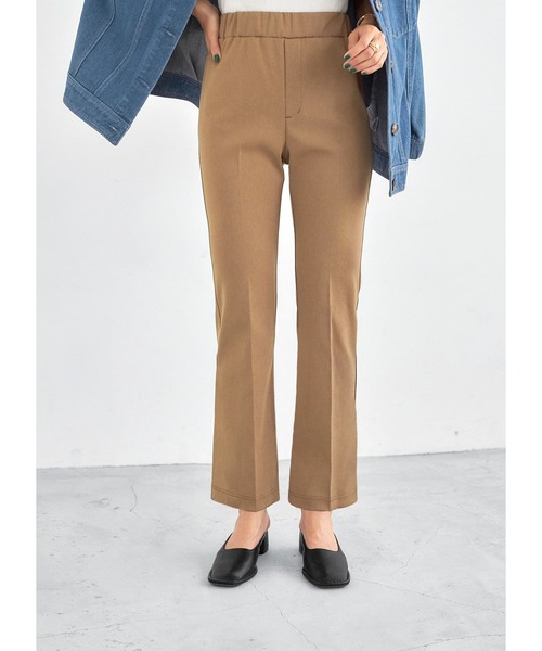 STYLE DELI（スタイルデリ）の「【Made in JAPAN】ストレッチセミフレアパンツ（その他パンツ・レディース・ブラック/キャメル・SMALL/MEDIUM）」の2枚目の写真