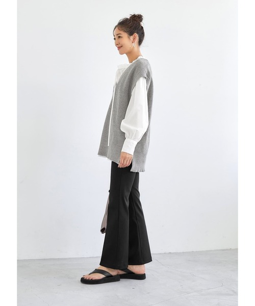 STYLE DELI（スタイルデリ）の「【Made in JAPAN】ストレッチセミフレアパンツ（その他パンツ・レディース・ブラック/キャメル・SMALL/MEDIUM）」の17枚目の写真